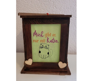 Stickdatei - Spruch "Mich gibt es nur mit Katze/Kater"
